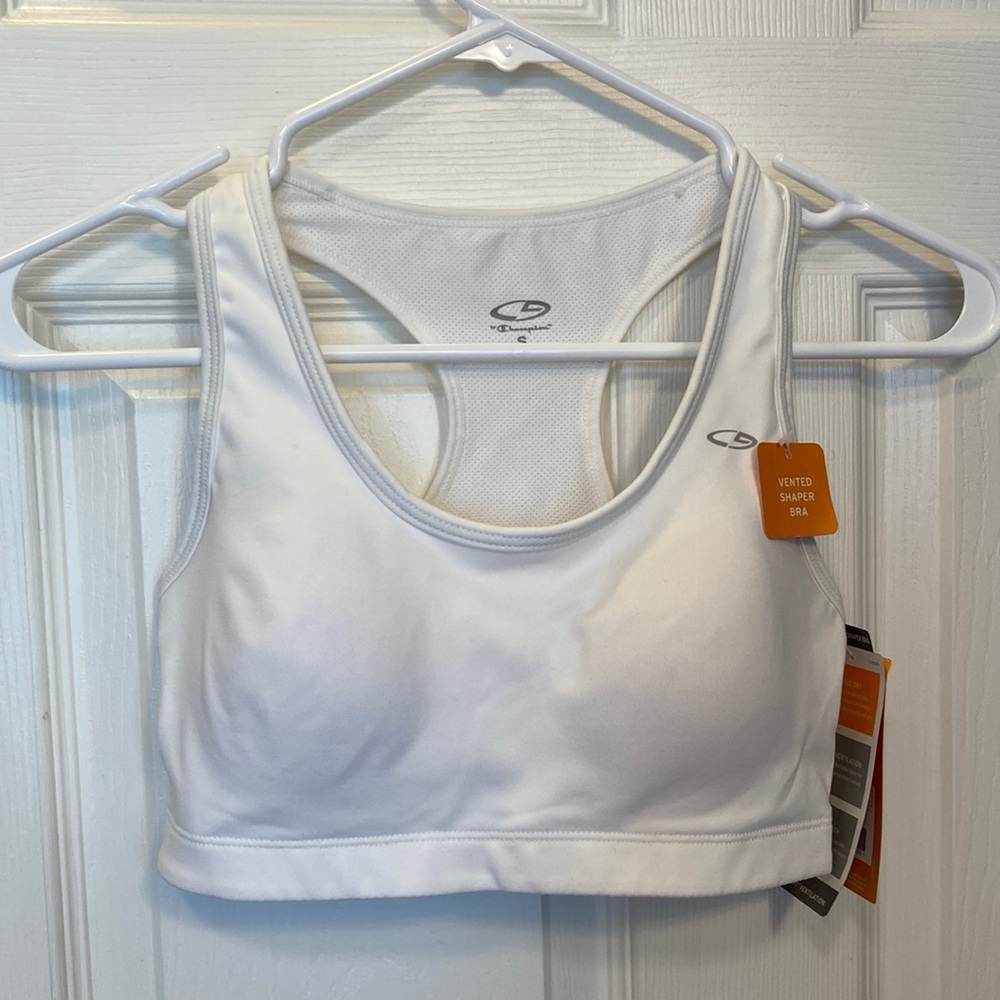 NWT White Champion Sports Bra Small, Vented Shaper Bra